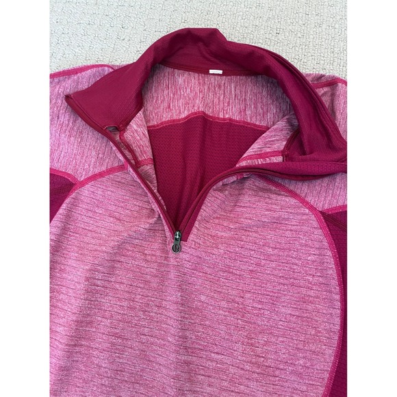 lululemon athletica Tops - Lululemon Women's Pink Heathered Half Zip Long‎ Sleeve Pullover Top